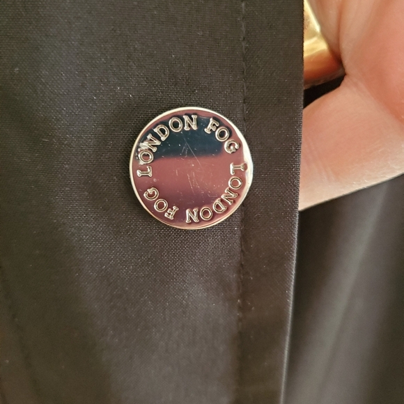 London Fog Women's Water-Resistant Hooded Anorak Coat Small In Black LIKE NEW - Picture 5 of 9